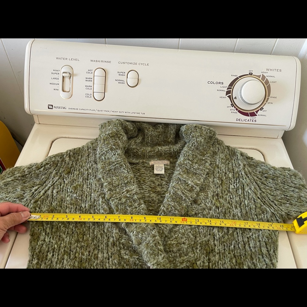 Cozy Maurices miss green marl shrug sweater - Picture 4 of 7